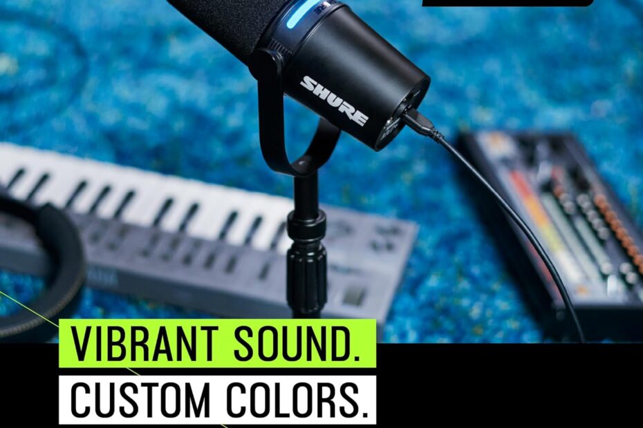 Image of a Shure MV7 Podcast Microphone with text "Make Your Podcast Pop