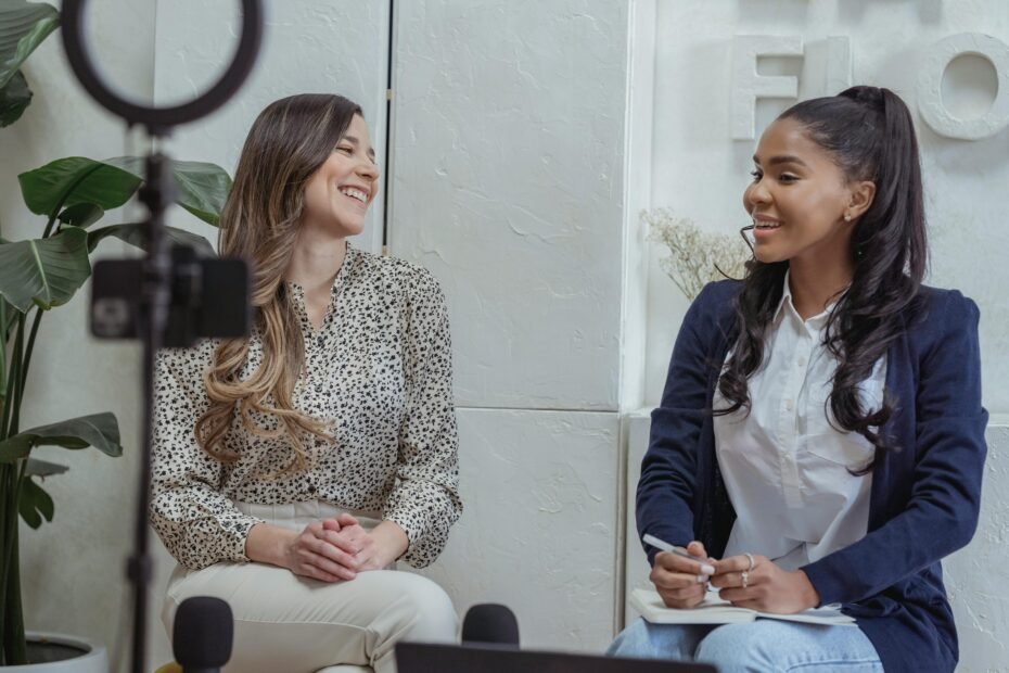 interviewer asking questions to the guest