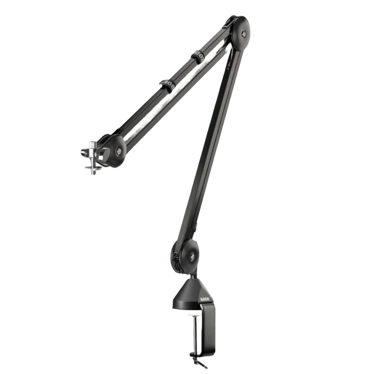 RØDE PSA1+ mic stand designed for mounting microphones in a recording setup.