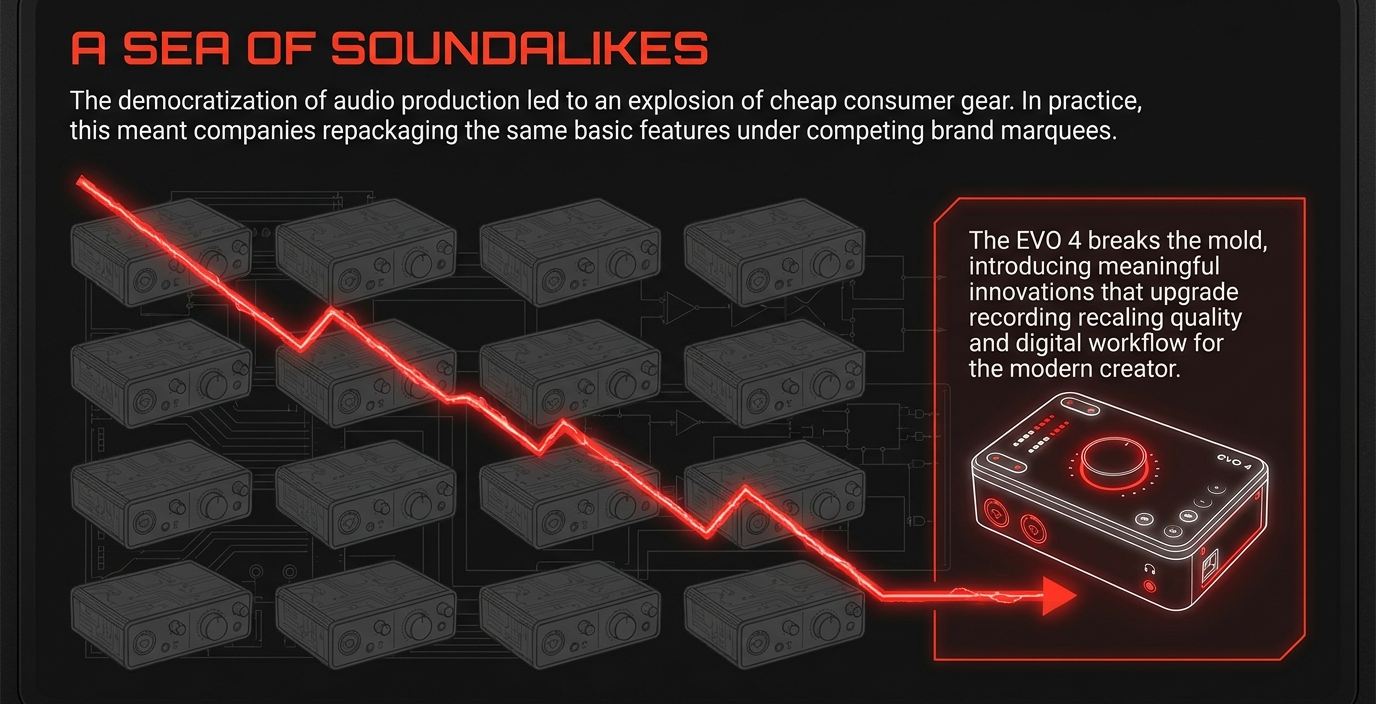 A Sea of Soundalikes - how the Audient EVO 4 breaks the mold among budget audio interfaces